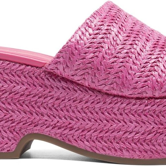 Platform Espadrille Sandals Women Wedges Slides Flatform Open Toe Summer Shoes - Picture 2 of 7